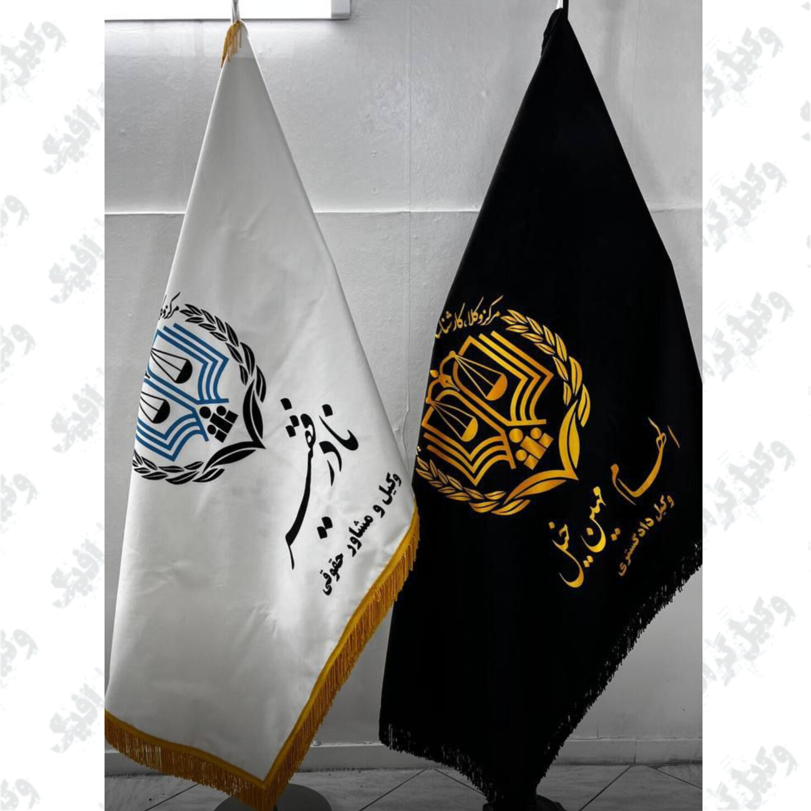 پرچم تشریفاتی با طرح دلخواه (با 3جنس پارچه)