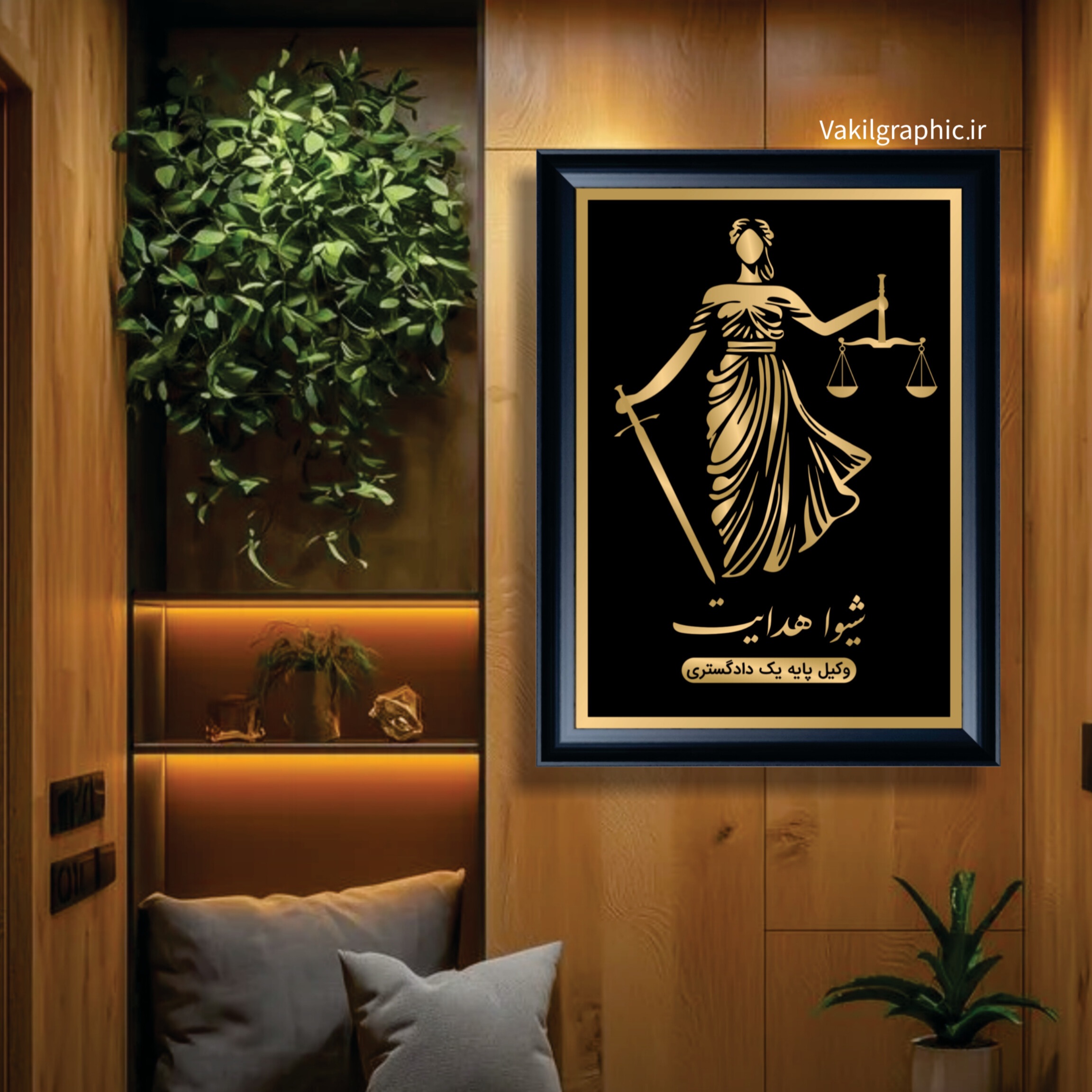 تابلو حروف برجسته ورق طلایی (کد001)